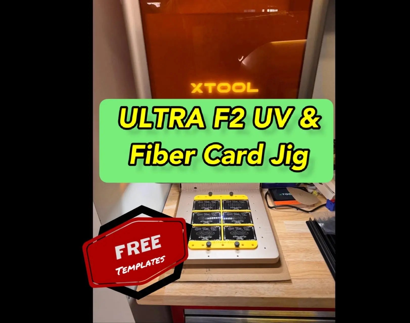 XTOOL F2 Ultra UV Business Card Jig - 6 Card Holder for Laser Engraving Hot Fabs LLC
