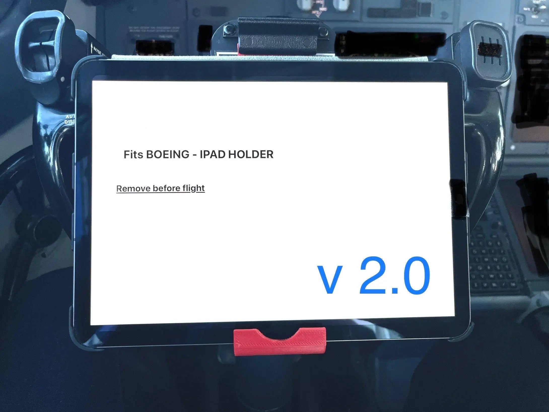 iPhone/iPad holder fits Boeing 737 & 747- yoke mounted Hot Fabs LLC