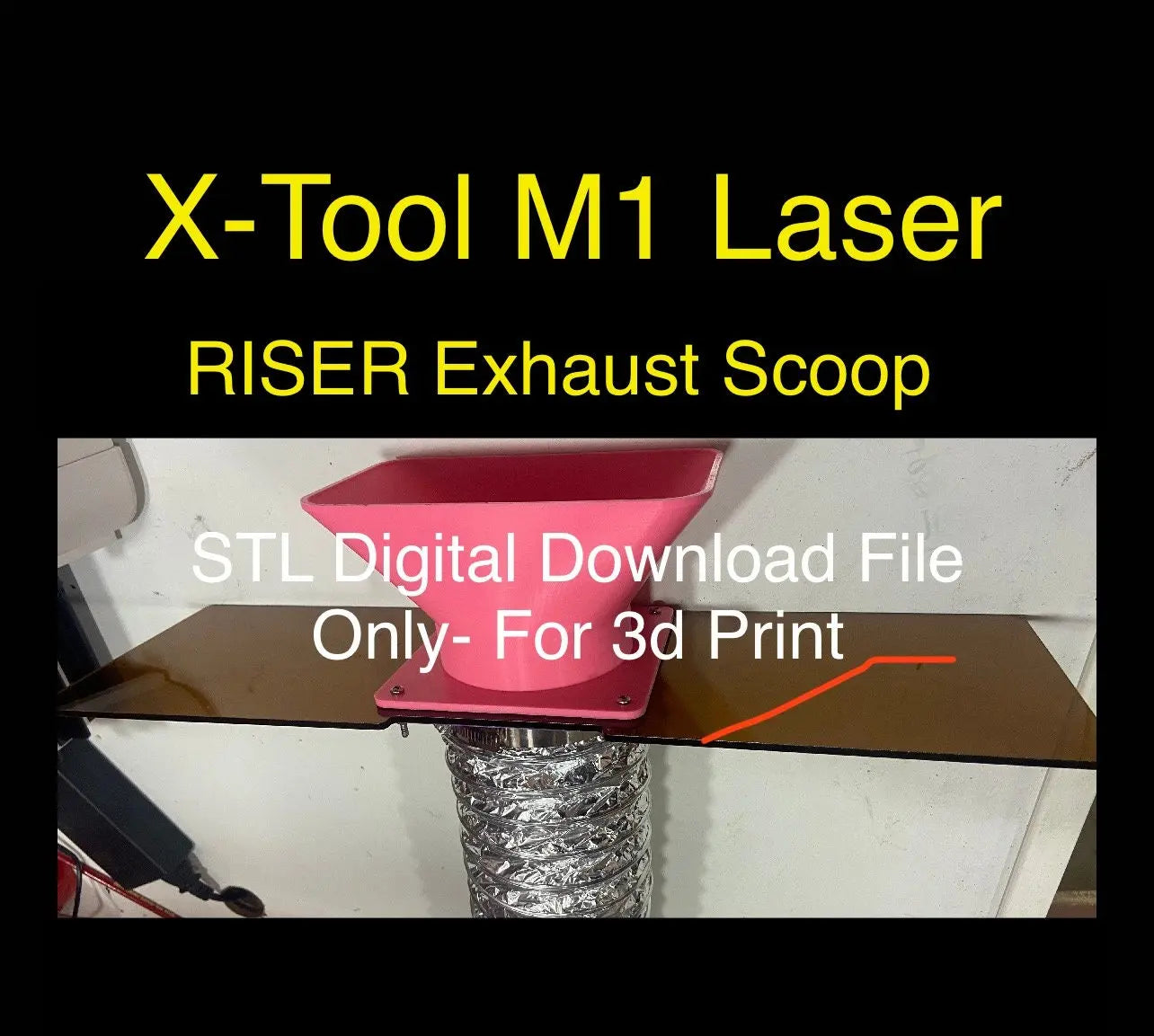 X-Tool M1 Laser Riser – 3D Print Smoke Scoop (Digital Download) Hot Fabs LLC