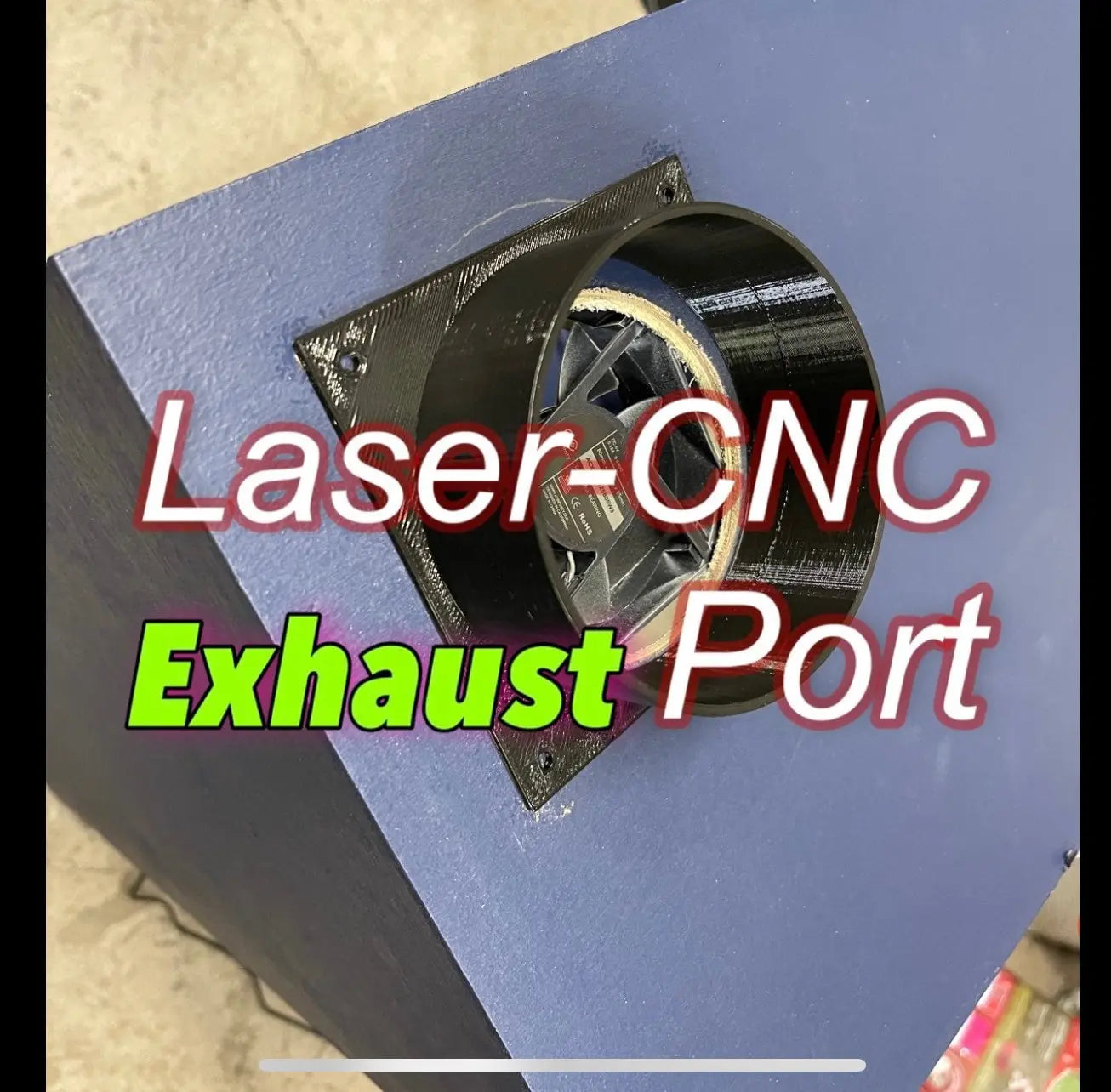 Laser/CNC Enclosure Fan Vent Adapter (4” dryer hose) Hot Fabs LLC