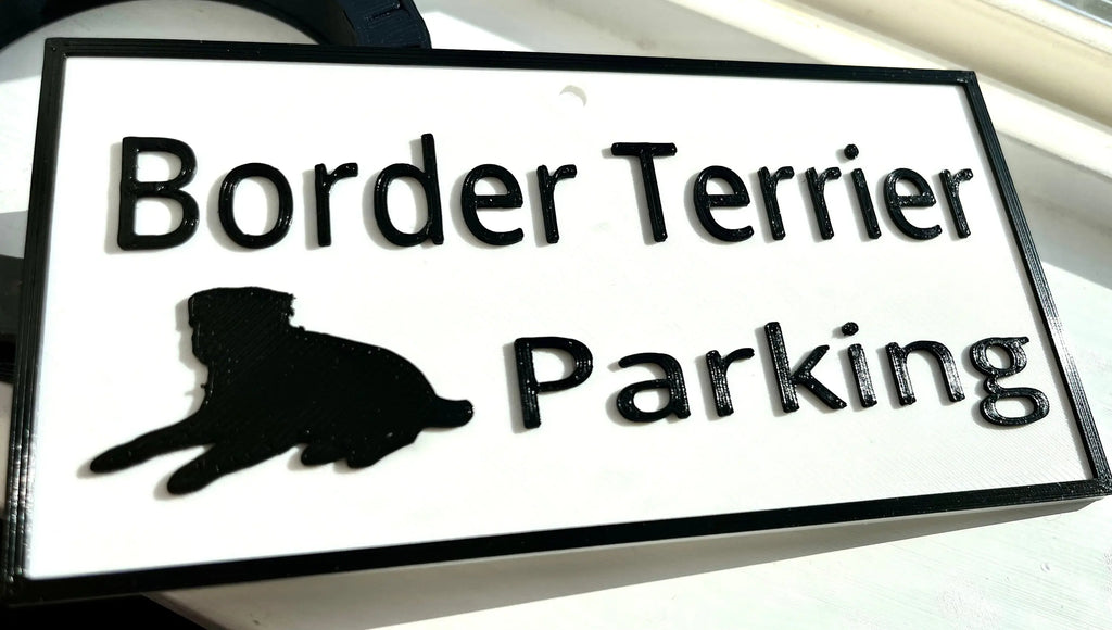 Border Terrier Parking Sign, 3D Printed Dog Lover Gift Hot Fabs LLC
