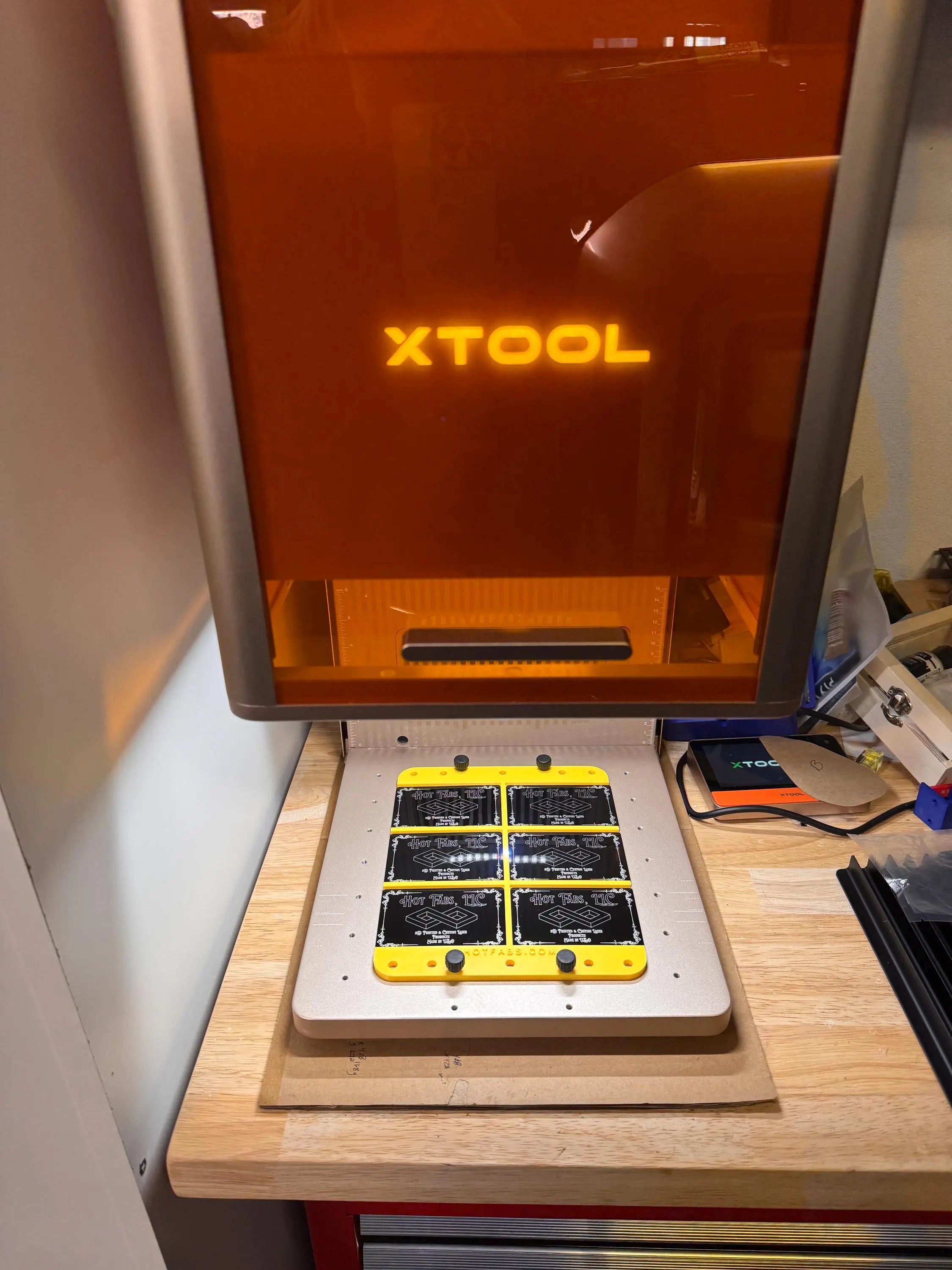 XTOOL F2 Ultra UV Business Card Jig - 6 Card Holder for Laser Engraving Hot Fabs LLC