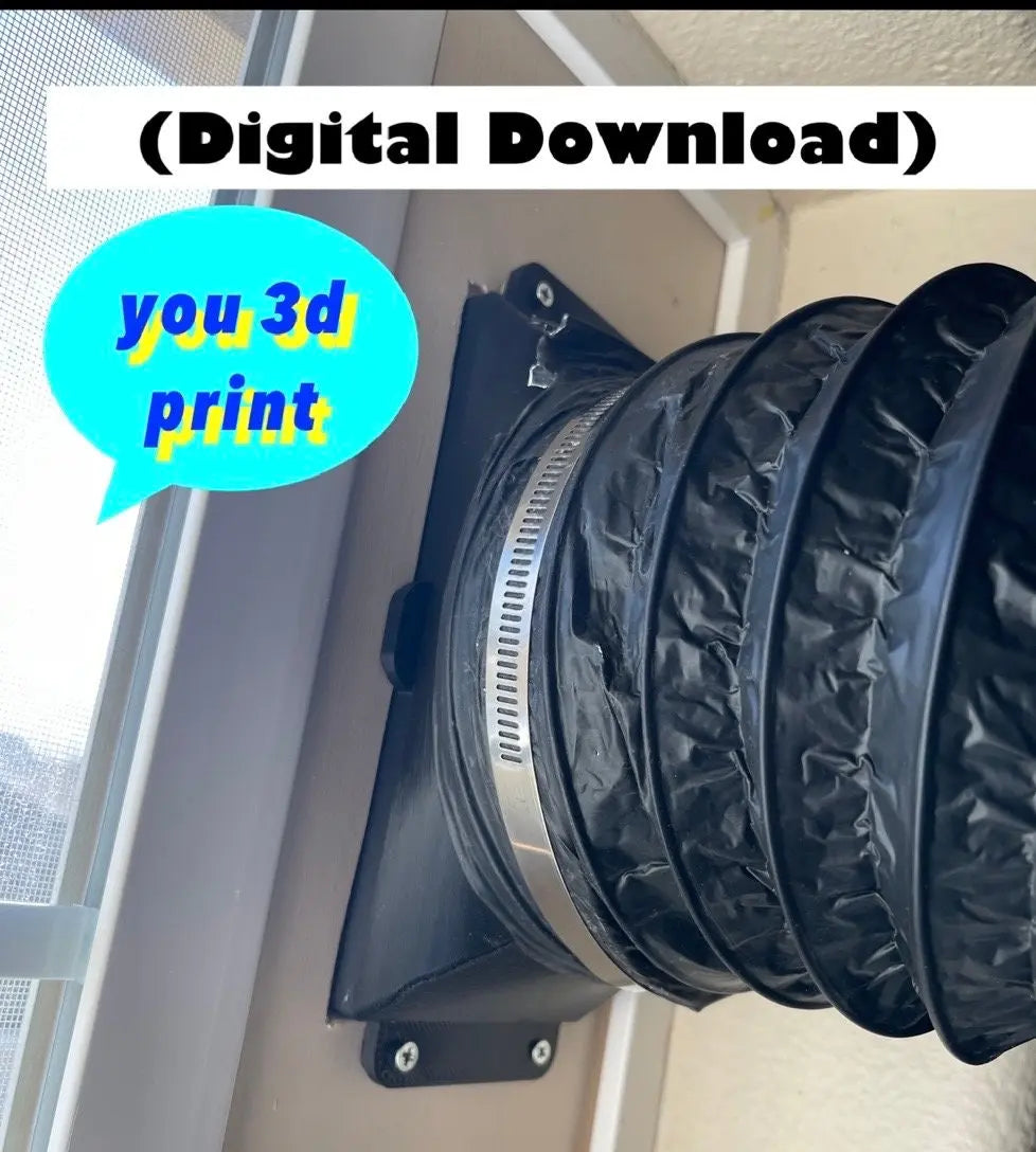 Laser Exhaust Fumes Window Adapter for 6” Duct - Digital Download. Hot Fabs LLC