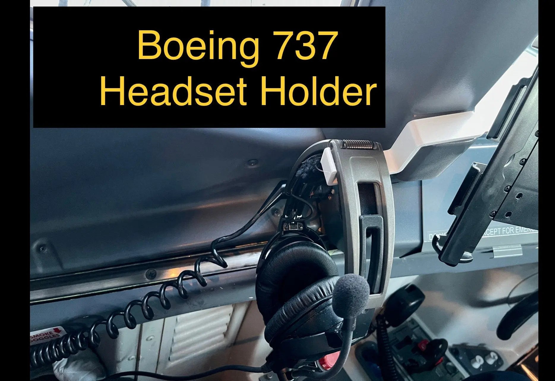 Headset Hanger for BOEING 737 - Holds your headset out of the way. Fits B737 Hot Fabs LLC