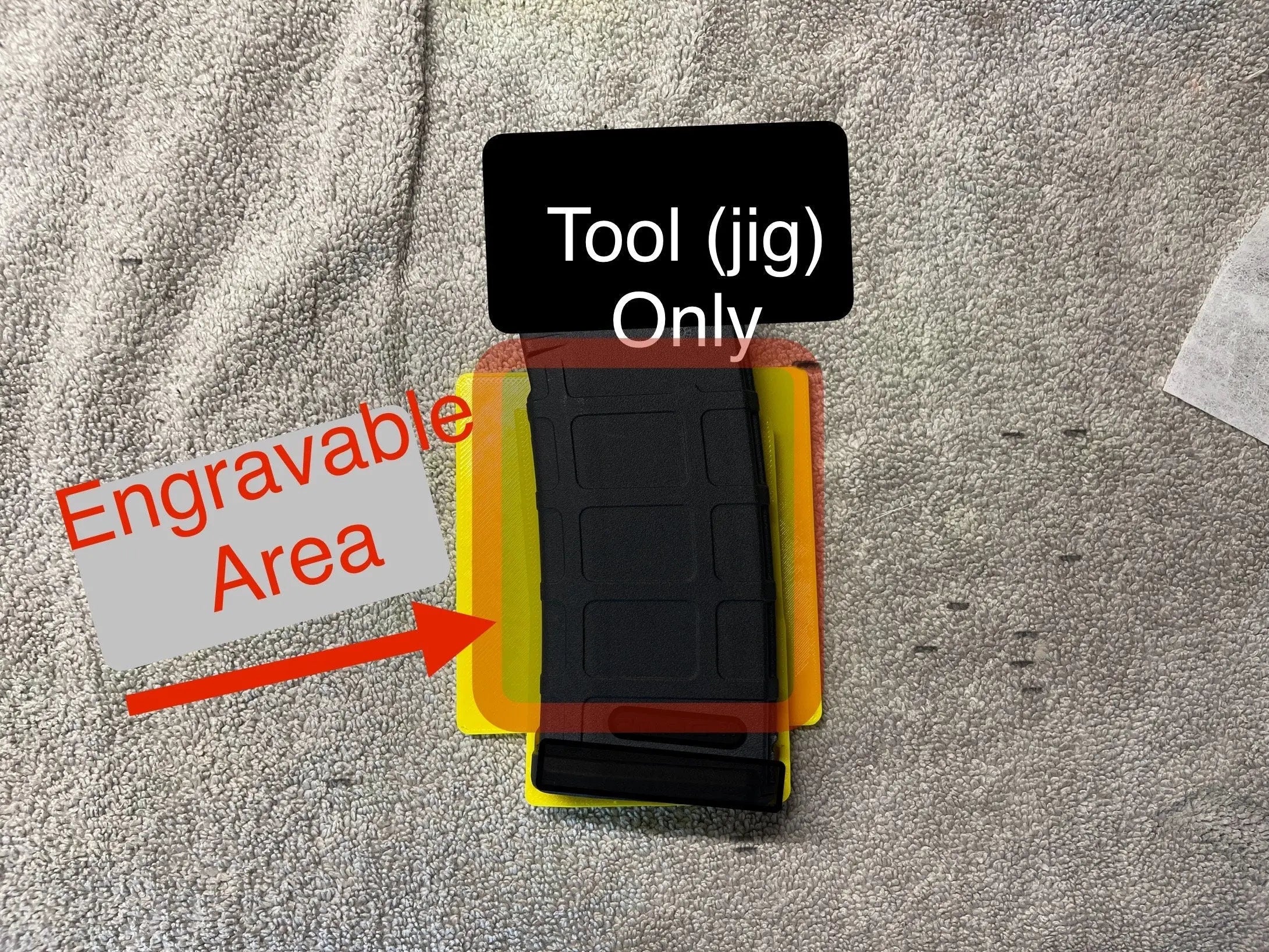 X-Tool F1,F2 - PMAG Magazine Laser Jig TOOL - Both Sides included (fits gen 2 & 3 MagPul) Hot Fabs LLC