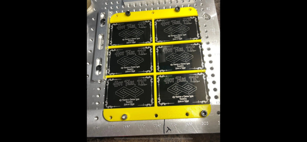 Business Card Jig - 6 Card Holder for Fiber Laser Engraving (now fits Xtool ULTRA!) Hot Fabs LLC