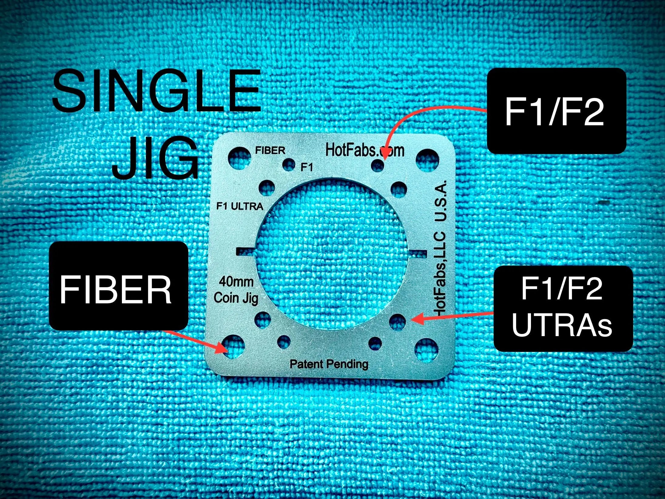 XTool F1/F2 Single Coin Jigs - All STEEL - Won't Melt. (also Fits ULTRA F1/F2/UV & Fiber Lasers - 1.25" or 40mm Choices) Hot Fabs LLC