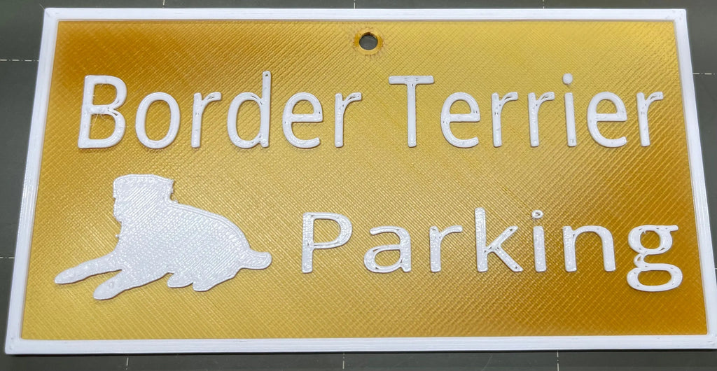 Border Terrier Parking Sign, 3D Printed Dog Lover Gift Hot Fabs LLC