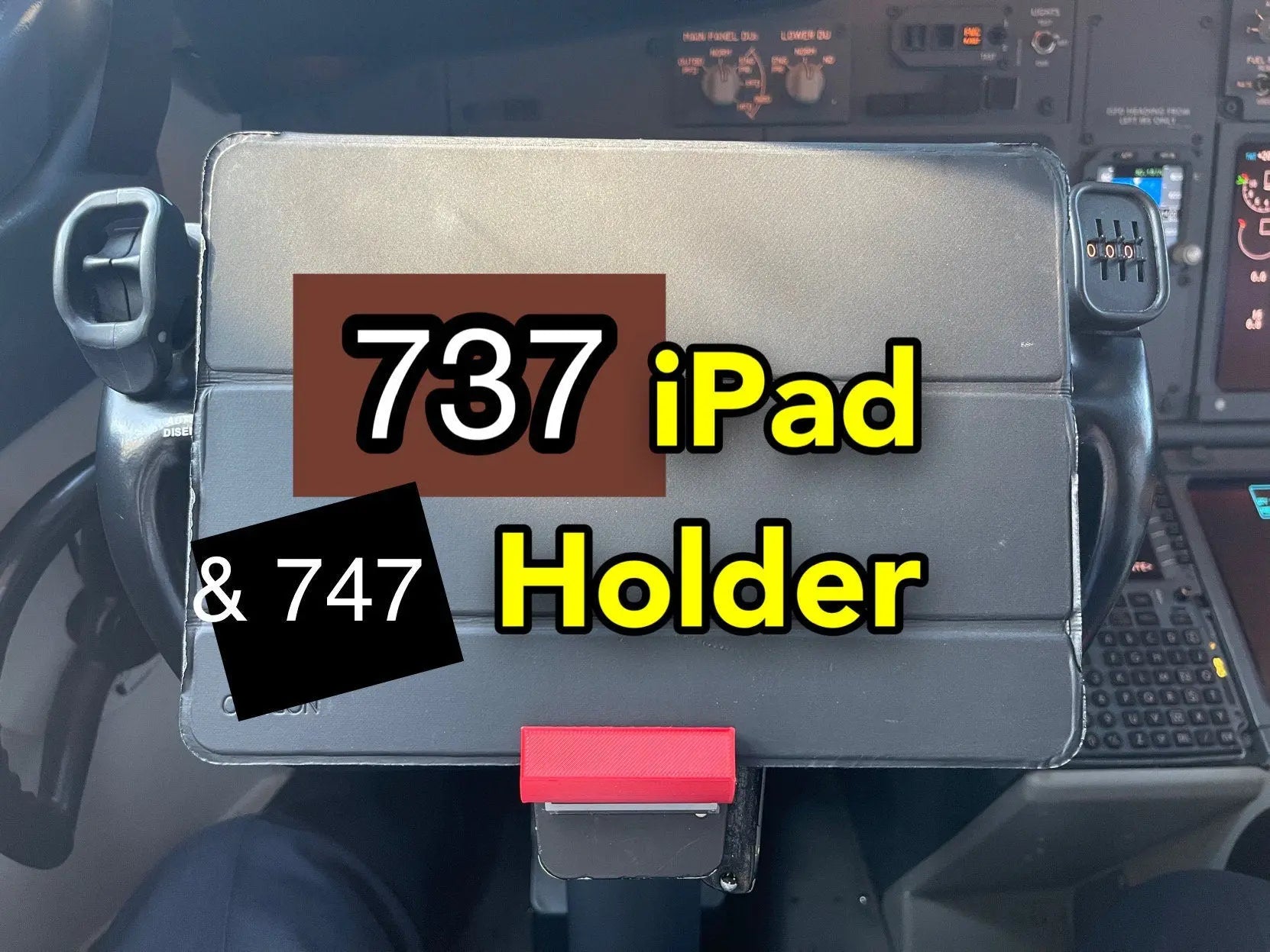 iPhone/iPad holder fits Boeing 737 & 747- yoke mounted Hot Fabs LLC