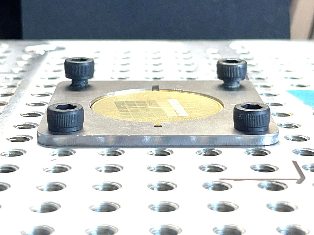 40mm Coin Jig - ALL STEEL - will not melt. For laser engraving. Hot Fabs LLC
