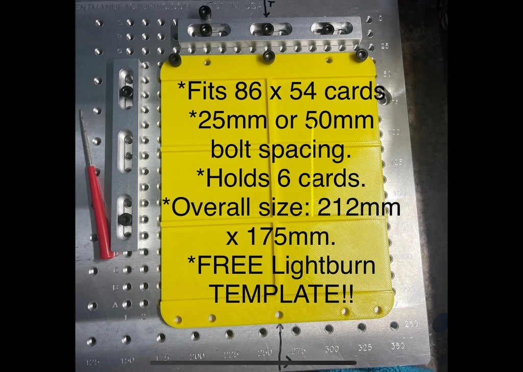 Business Card Jig - 6 Card Holder for Fiber Laser Engraving (now fits Xtool ULTRA!) Hot Fabs LLC