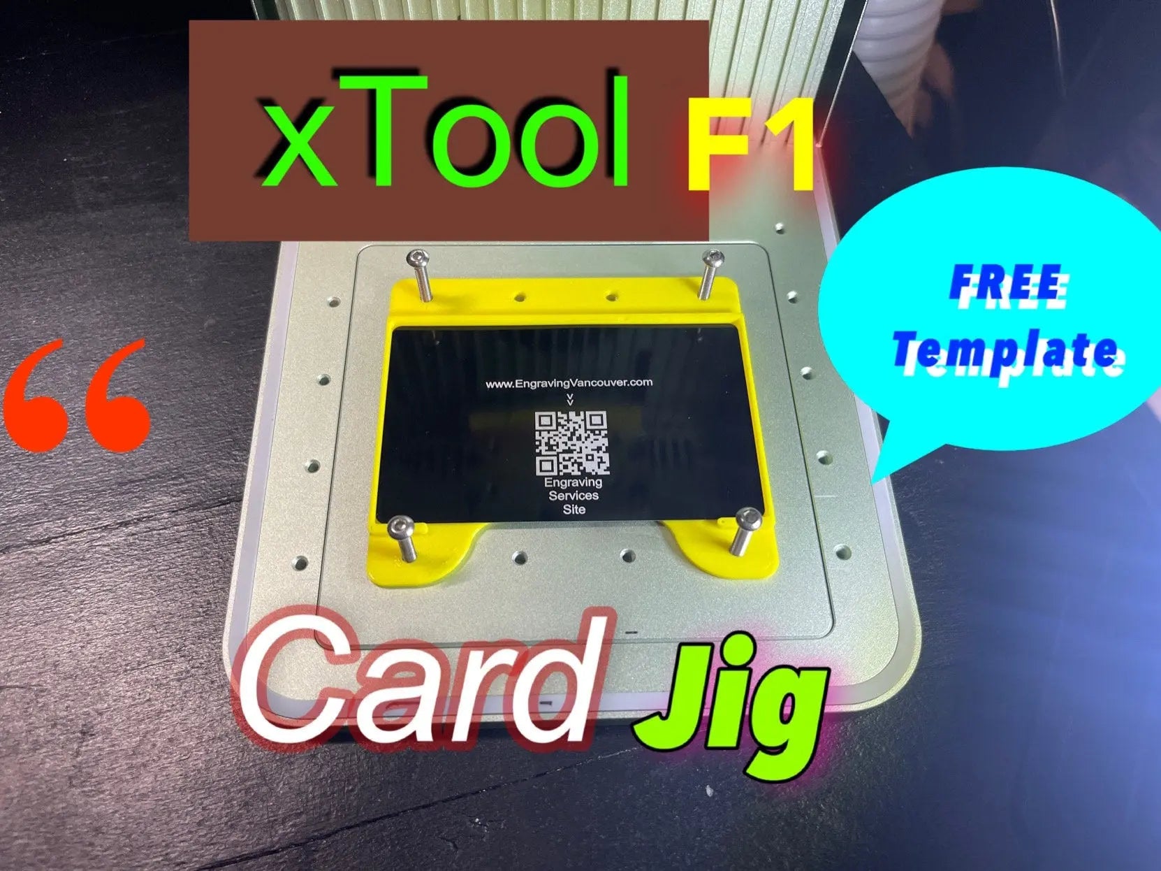 XTool F1/F2 Card Jig & FREE Template! Hot Fabs LLC