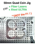 50mm (2") Coin Jigs (Fiber Laser, Xtool F1/F2 & Ultra Lasers) Steel Won't Melt! - Free Templates Hot Fabs LLC