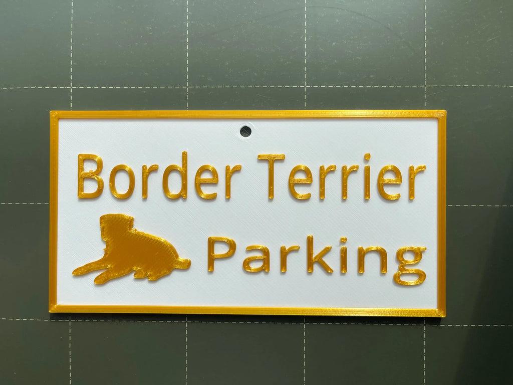 Border Terrier Parking Sign, 3D Printed Dog Lover Gift Hot Fabs LLC