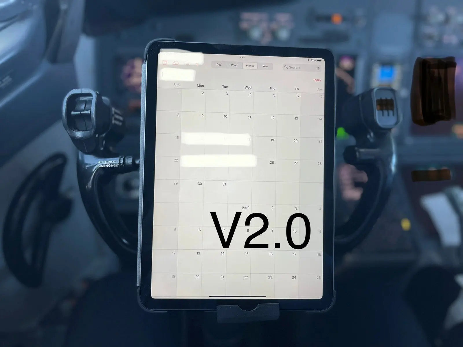 iPhone/iPad holder fits Boeing 737 & 747- yoke mounted Hot Fabs LLC