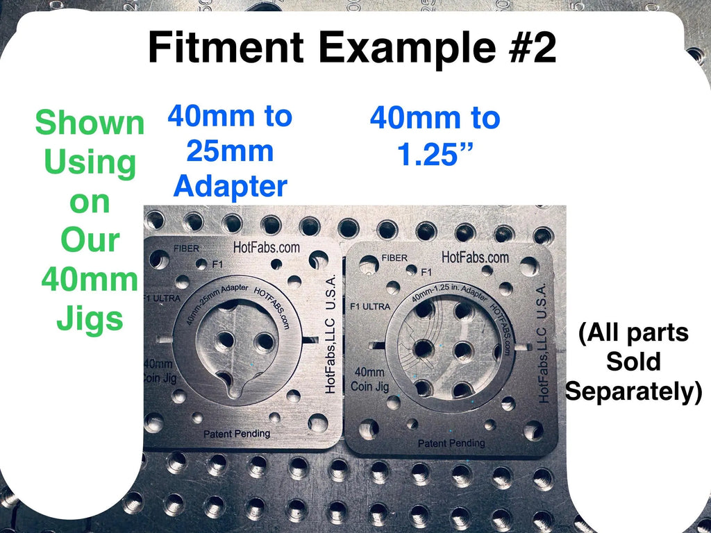 COIN JIG Size ADAPTERS (Steel) 50mm/40mm/25mm/1.25" Hot Fabs LLC