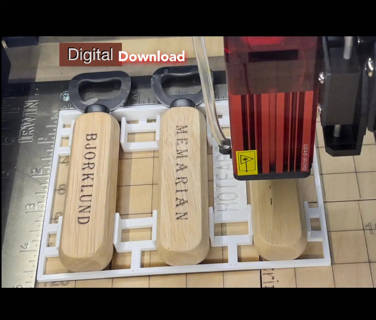 Laser Bottle Opener Jig - STL File, Ortur & X-Tool Compatible (Digital Download) Hot Fabs LLC