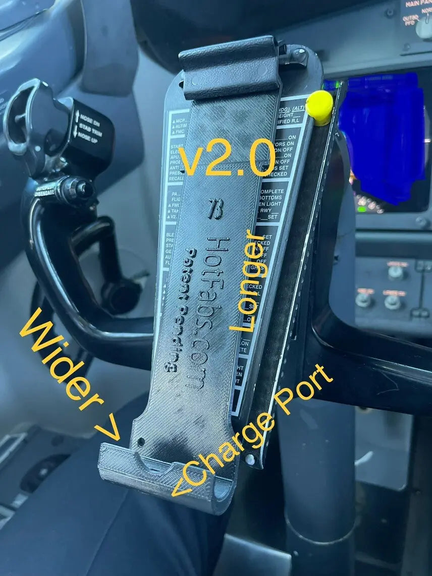 iPhone/iPad holder fits Boeing 737 & 747- yoke mounted Hot Fabs LLC