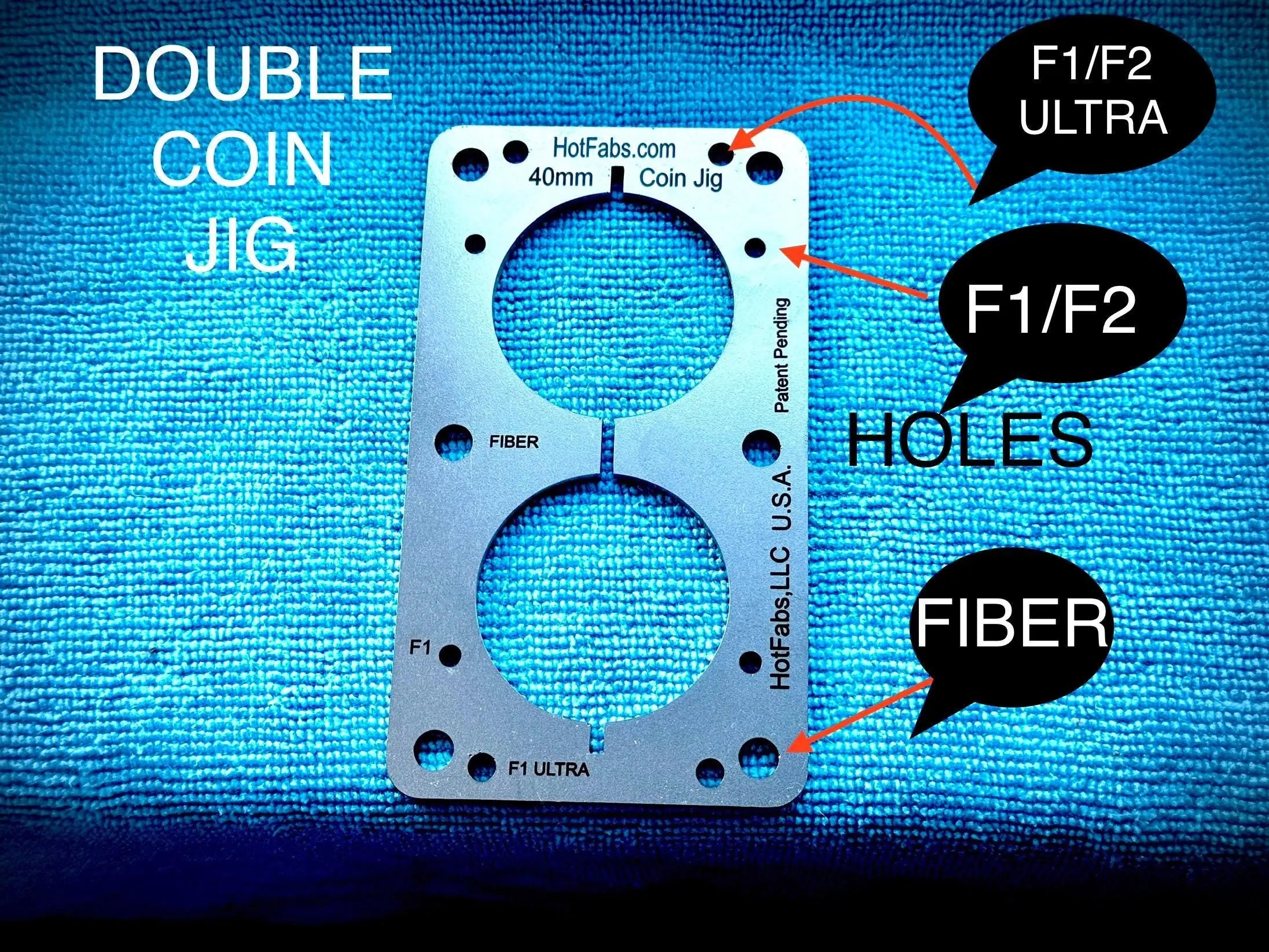 40mm Coin Jigs for XTOOL + FIBER - Fits F1/F2, Both Ultras+Fiber Lasers (All-in-One!) Steel Won't Melt! - Free Templates (XCS, Lightburn) Hot Fabs LLC